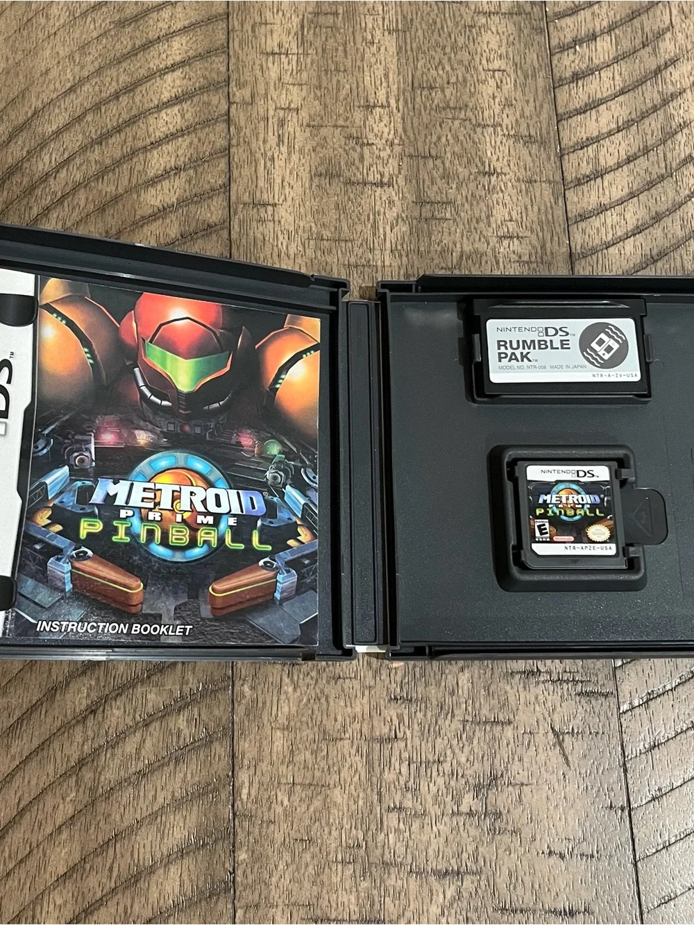Nintendo DS 2005 Metroid Prime Pinball Complete w/ Rumble Pak & Manual Samus EUC